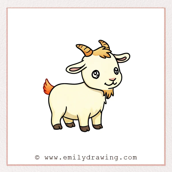 Preview of Cartoon Goat drawing